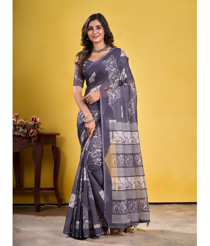     			Fashionfricks Art Silk Printed Saree With Blouse Piece - Multicolor ( Pack of 1 )