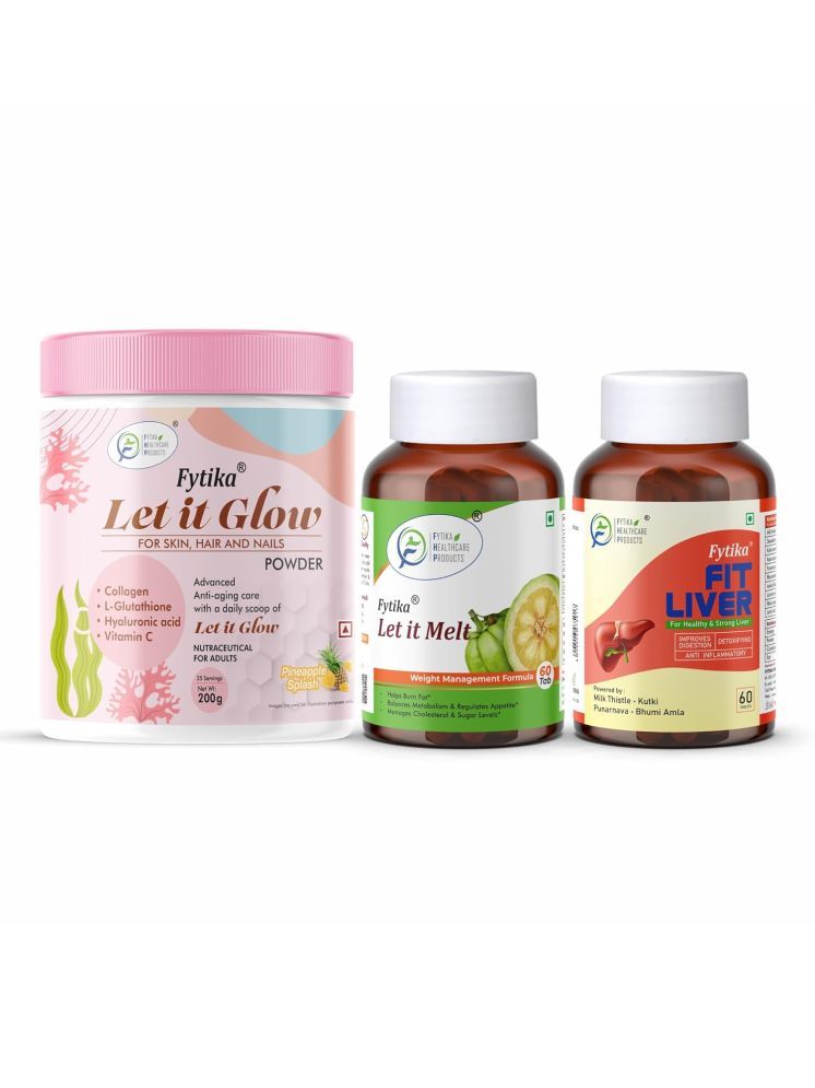     			Fytika Let it Glow Pineapple, Collagen Powder-200G + Fytika Let it melt with Garcinia Cambogia, Green coffee-60 Tabs + Fytika Fit Liver (Liver Detox Supplement)-60 Tabs