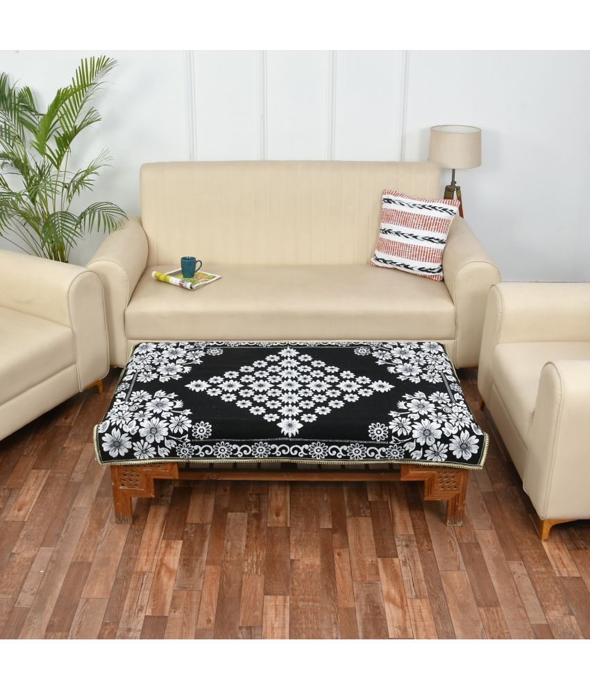     			GoCose Home Printed Cotton 4 Seater Rectangle Table Cover ( 101 x 152 ) cm Pack of 1 Black