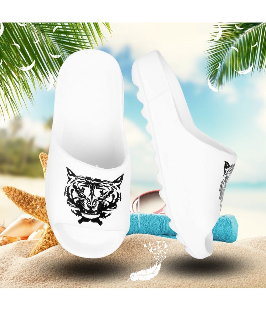     			Jootiyapa White Men's Slide Flip Flop