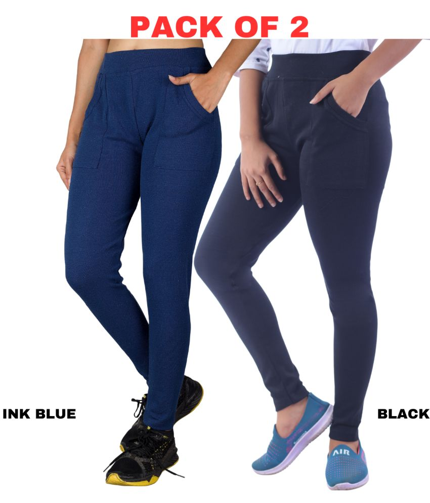     			KARARO JEGGINGS - Cotton Blend Skinny Fit InkBlue Women's Jeggings ( Pack of 2 )