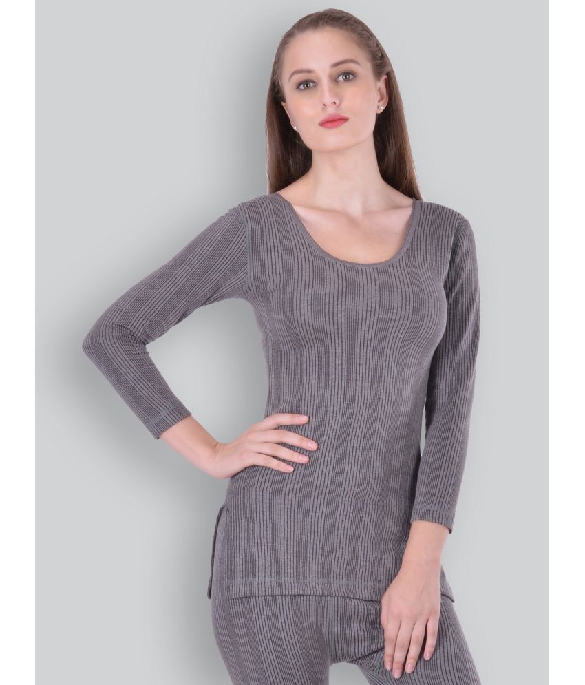     			Lux Inferno Cotton Blend Thermal Tops - Grey Pack of 1