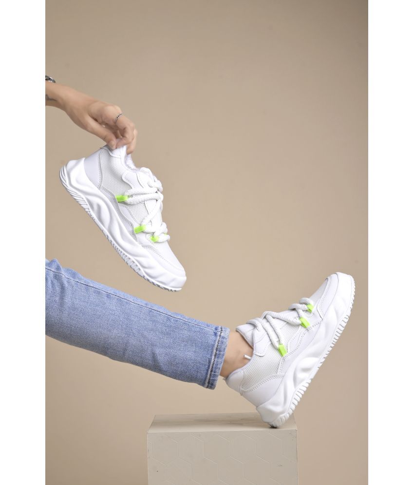     			Shoetopia White Women's Sneakers