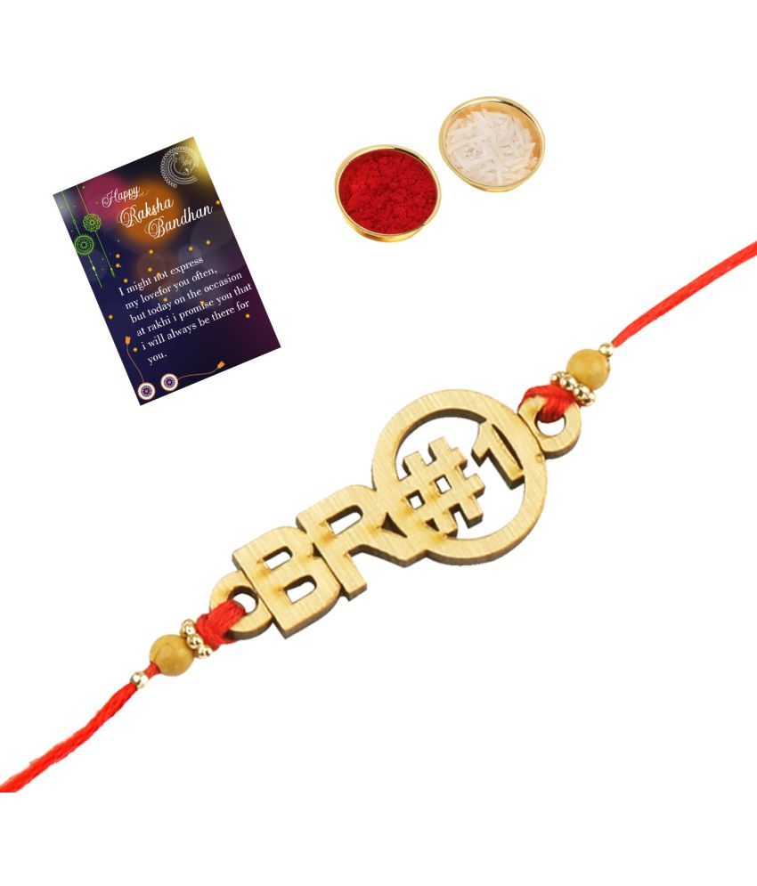     			Stylish Bhaiya Rakhi " BRO" Designer Pendent For Bhaiya/Brother/Bhai With Roli Chawal And 1 Greeting Card