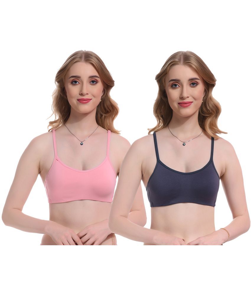     			Viral Girl Pack of 2 Lycra Non Padded Women's T-Shirt Bra ( Pink )