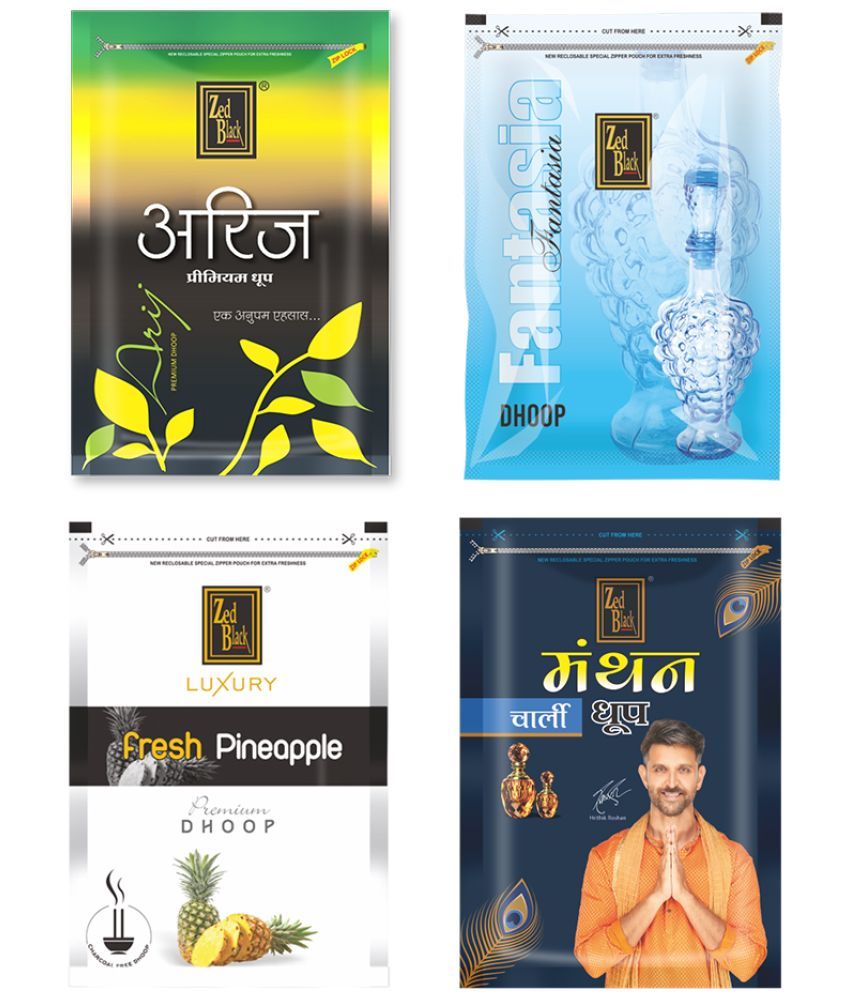     			Zed Black Manthan Dhoop Arij,Fantasia,Fresh Pineapple, Manthan Charli (Pack of 4)