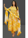 S & D Attire Cotton Printed Kurti With Pants Women's Stitched Salwar Suit - Yellow ( Pack of 1 )