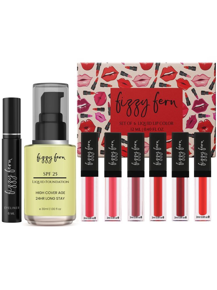     			Fizzy Fern Makeup Kit Combo - Set of 6 Lipstick + Foundation + Eyeliner