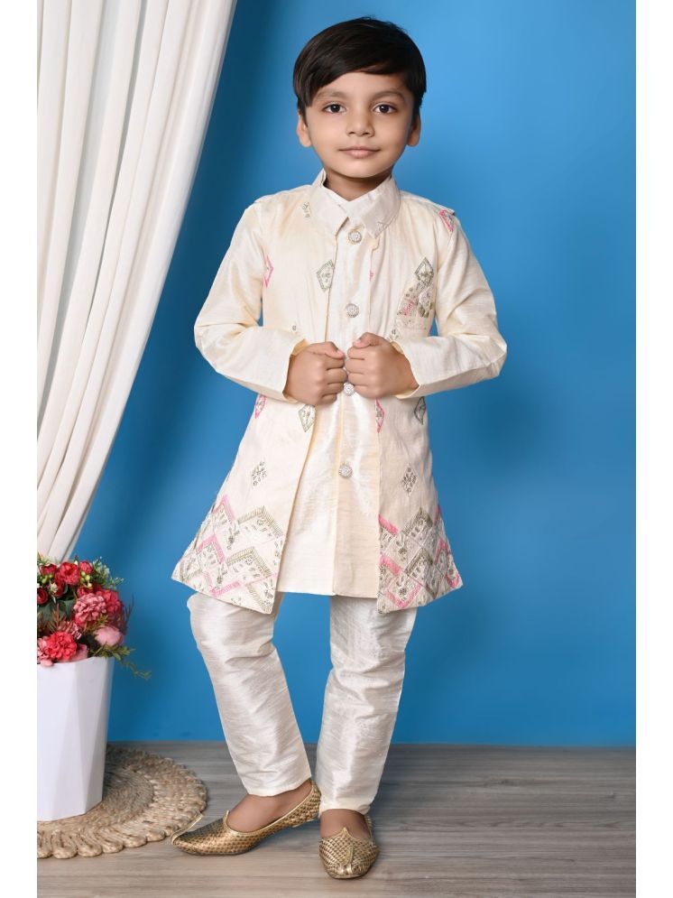     			New Collection Beige Cotton Blend Boys Kurta Sets ( Pack of 1 )