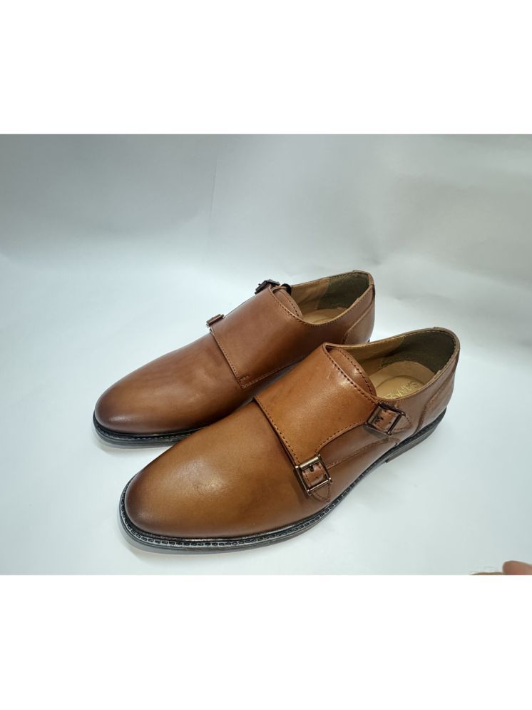     			Sanserif Brown Men's Monk Strap Formal Shoes