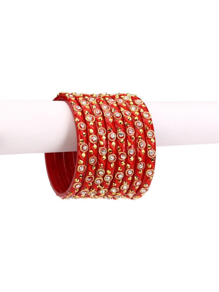     			Somil Red Bangle Set ( Pack of 8 )