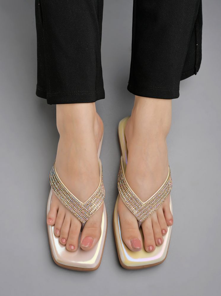     			Stylestry Gold Women's Flats