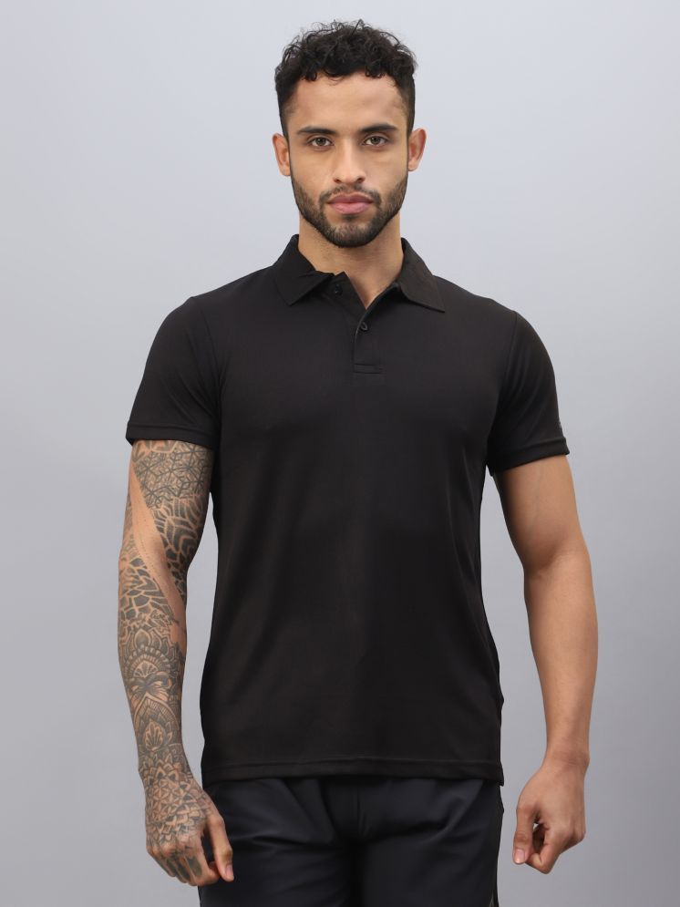     			Vector X Black Polyester Regular Fit Men's Sports Polo T-Shirt ( Pack of 1 )