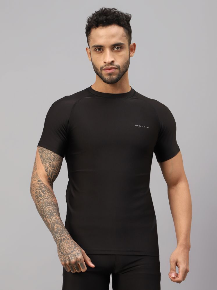     			Vector X Black Polyester Slim Fit Men's Compression T-Shirt ( Pack of 1 )