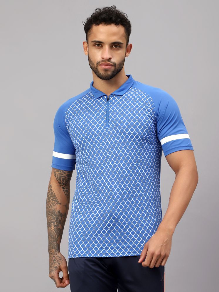     			Vector X Blue Polyester Regular Fit Men's Sports Polo T-Shirt ( Pack of 1 )