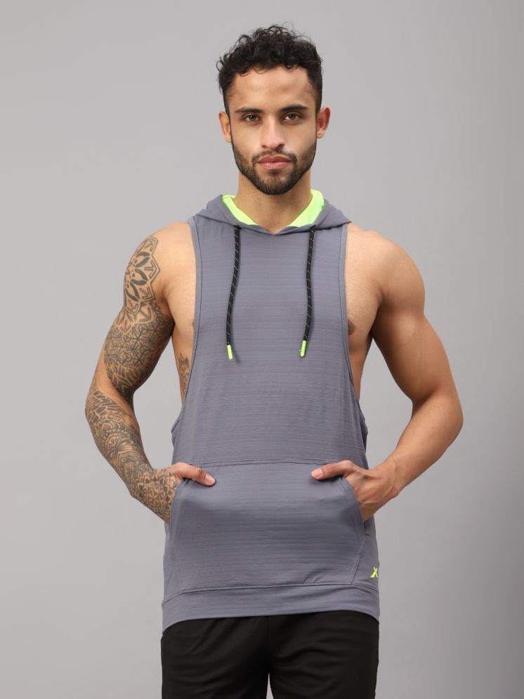     			Vector X Grey Polyester Slim Fit Men's Tanks ( Pack of 1 )