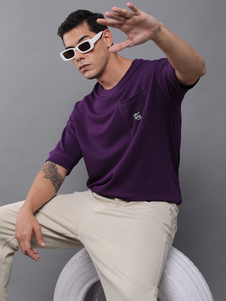     			Difference of Opinion Pack of 1 100% Cotton Oversized Fit Men's T-Shirt ( Purple )