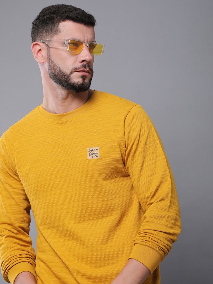     			Difference of Opinion 100% Cotton Regular Fit Solid Full Sleeves Men's Round T-Shirt - Yellow ( Pack of 1 )