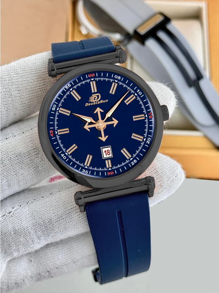     			DoubleRun Blue Silicon Analog Men's Watch