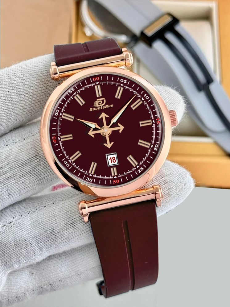     			DoubleRun Maroon Silicon Analog Men's Watch