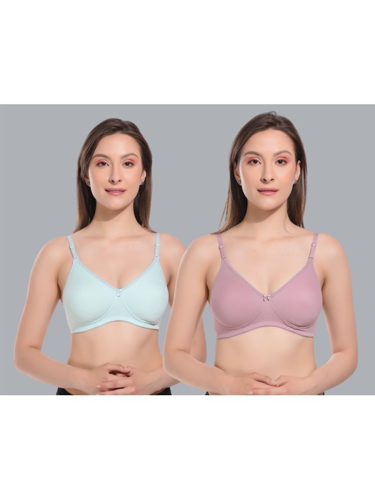     			Pack of 2 Viral Girl Cotton Lightly Padded Women's T-Shirt Bra ( Pink ) VM-SPACER-CGREEN-ONION