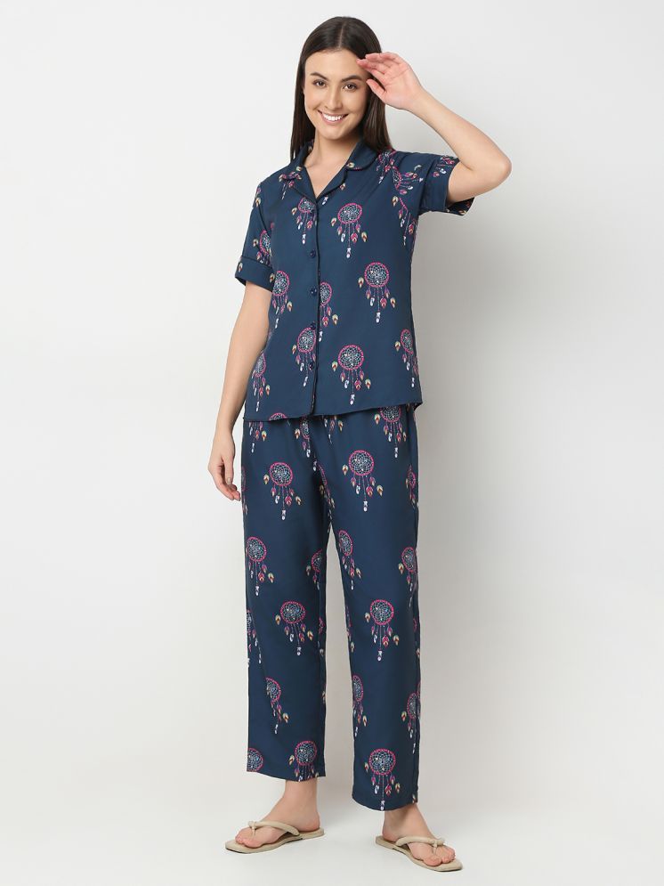     			Smarty Pants Blue Cotton Women's Nightwear Nightsuit Sets ( Pack of 1 )