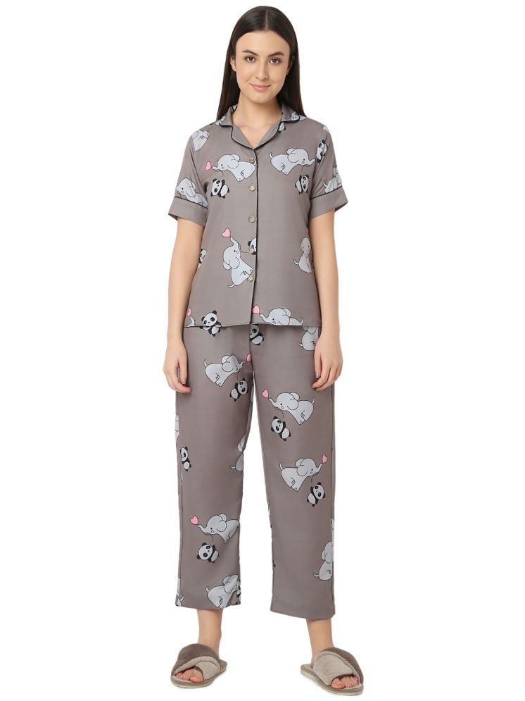     			Smarty Pants Brown Cotton Women's Nightwear Nightsuit Sets ( Pack of 1 )