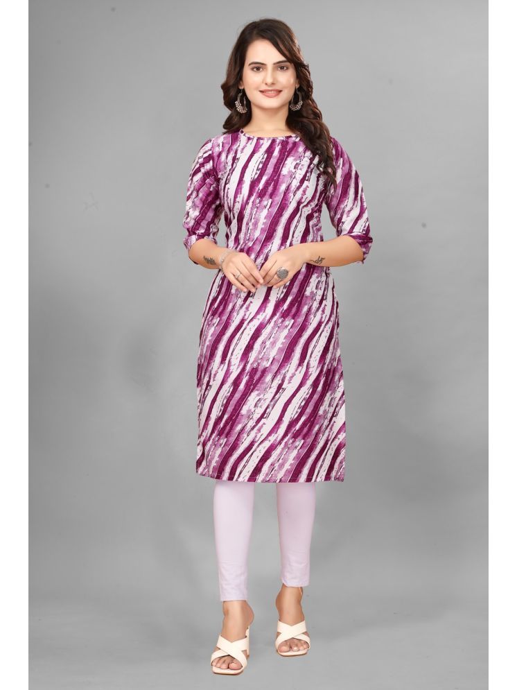     			VJ CORPORATE Crepe Printed Straight Women's Kurti - Purple ( Pack of 1 )