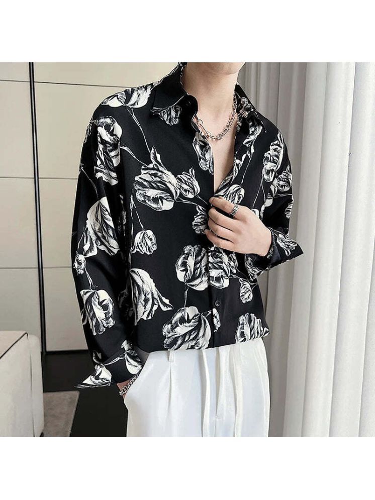     			colorwings Polyester Slim Fit Printed Full Sleeves Men's Casual Shirt - Charcoal ( Pack of 1 )