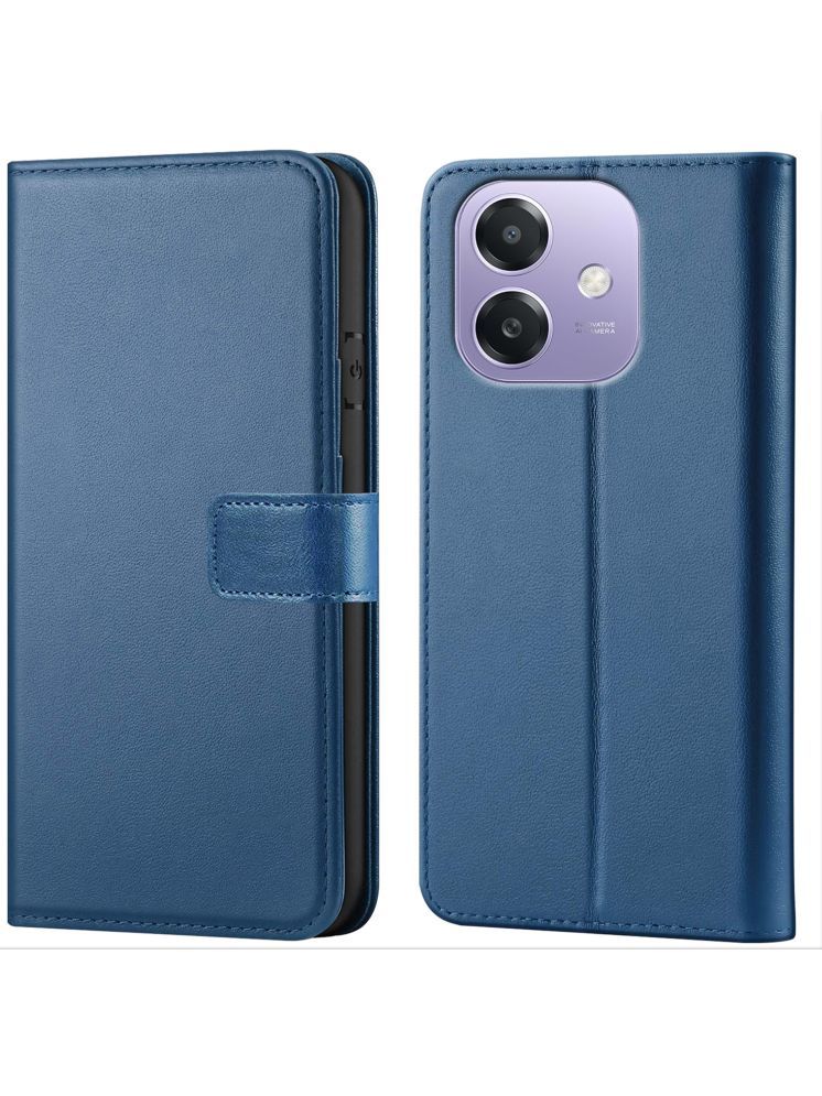     			forego Blue Flip Cover Artificial Leather Compatible For OPPO A3X 5G ( Pack of 1 )