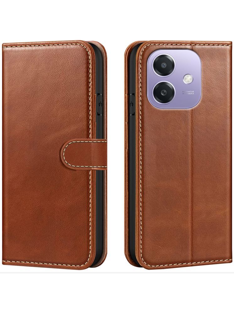     			forego Brown Flip Cover Artificial Leather Compatible For OPPO A3X 5G ( Pack of 1 )