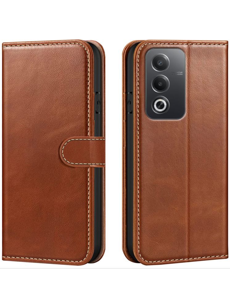     			forego Brown Flip Cover Artificial Leather Compatible For OPPO A3 Pro 5G ( Pack of 1 )