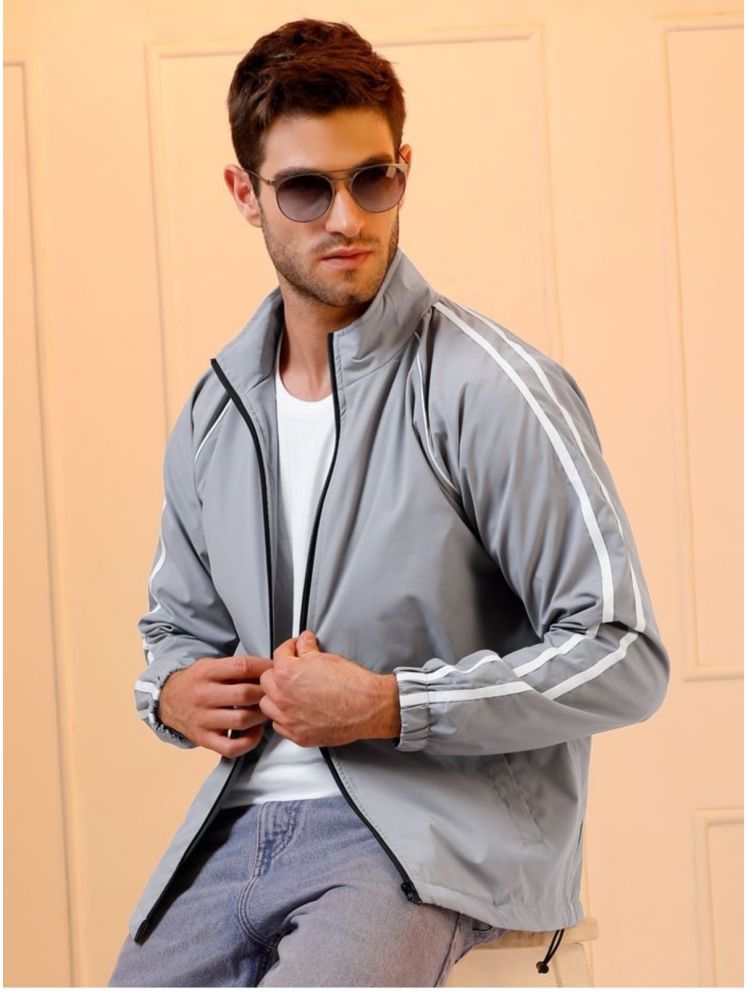     			plusperfaction Polyester Men's Casual Jacket - Grey ( Pack of 1 )