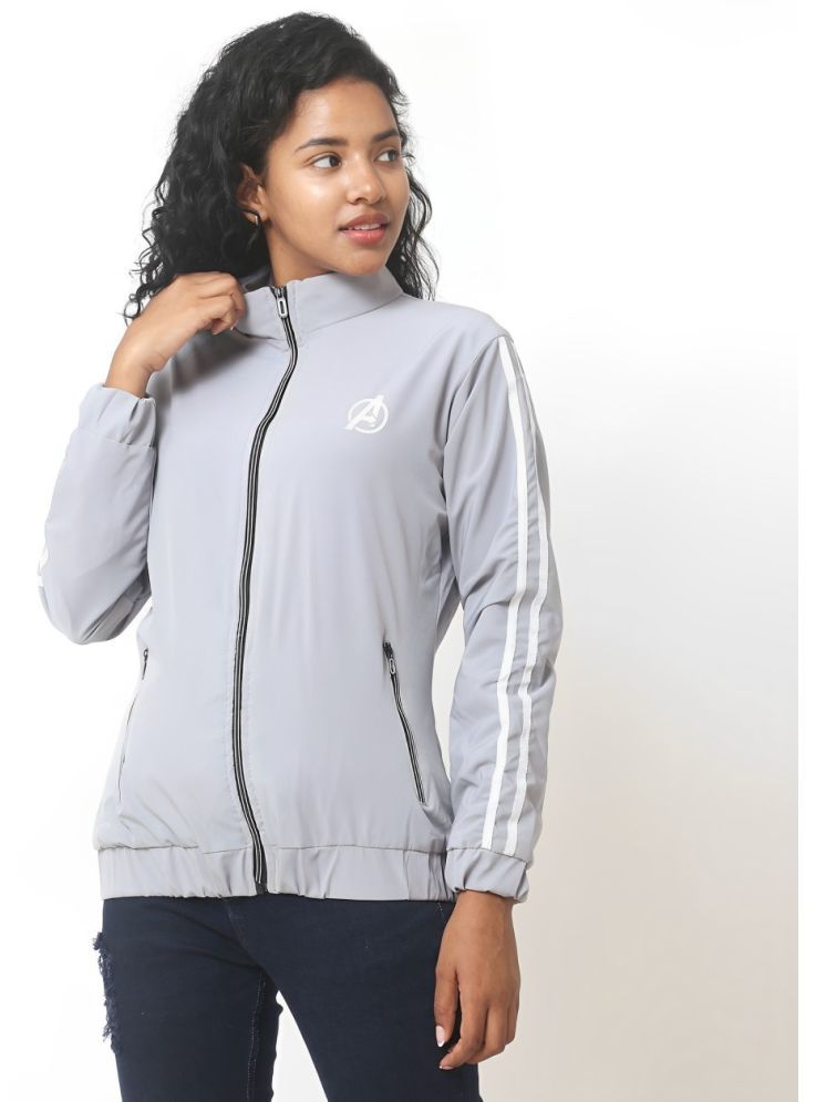     			AKTIF - Polyester Blend Grey Jackets