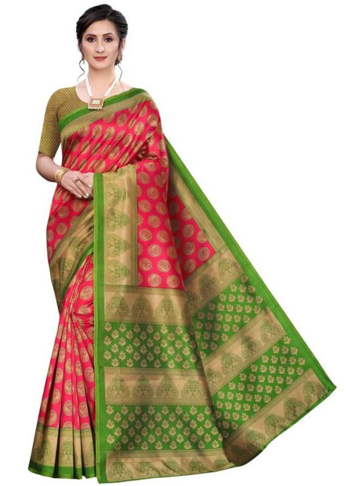     			INDIAN SILKS Art Silk Applique Saree Without Blouse Piece - Multicolor2 ( Pack of 1 )