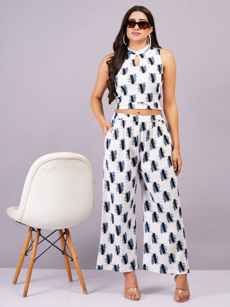     			JC4U Blue Printed Palazzo Top Set