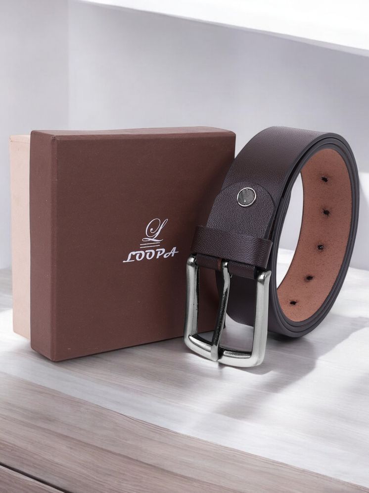     			Loopa - Brown 100% Leather Men's Formal Belt ( Pack of 1 )