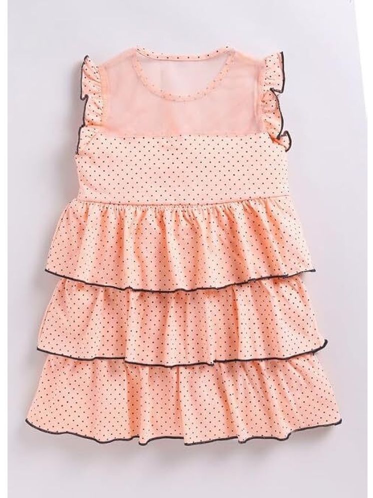     			MIMINO Orange Cotton Baby Girl Frock ( Pack of 1 )