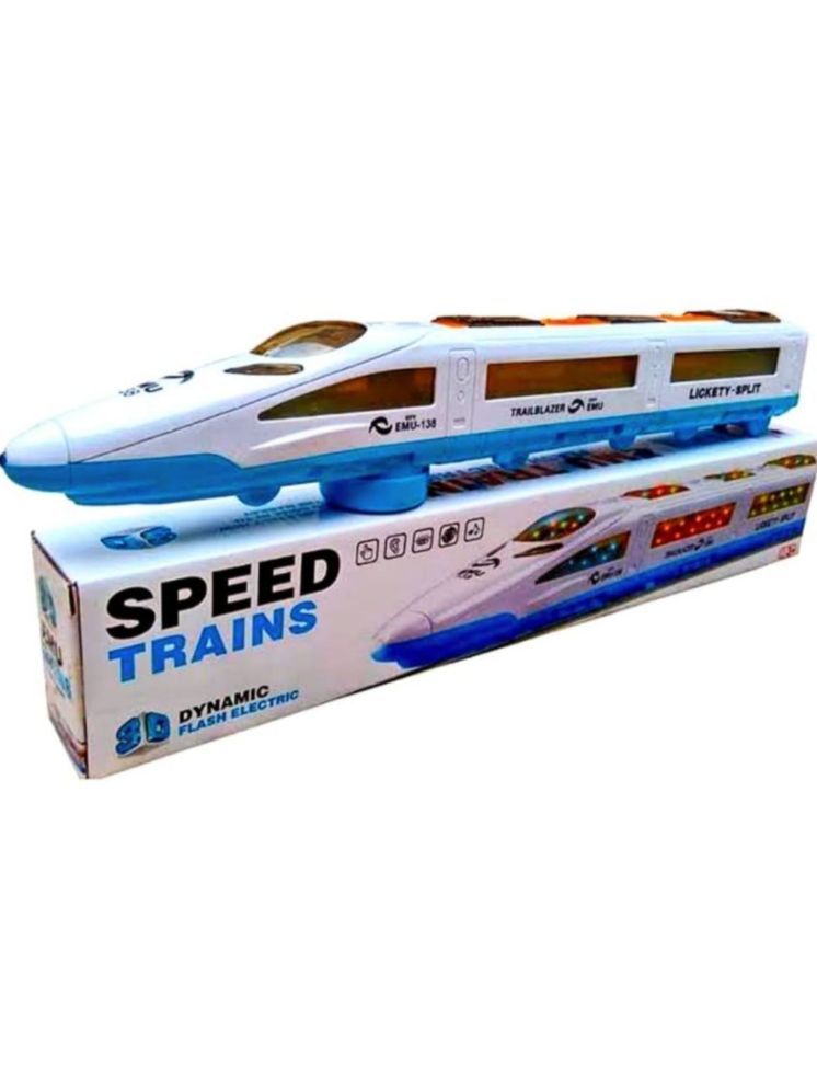     			Transparent Bump N Go Train for Kids with 3D Lights & Music | High Speed Bullet Train Without Track for Kids | 360 Degree