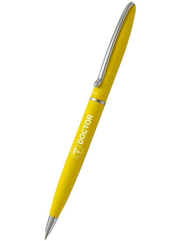     			UJJi Doctor Gift Sleek Design Metal Body Yellow Color Matte Finish Ball Pen