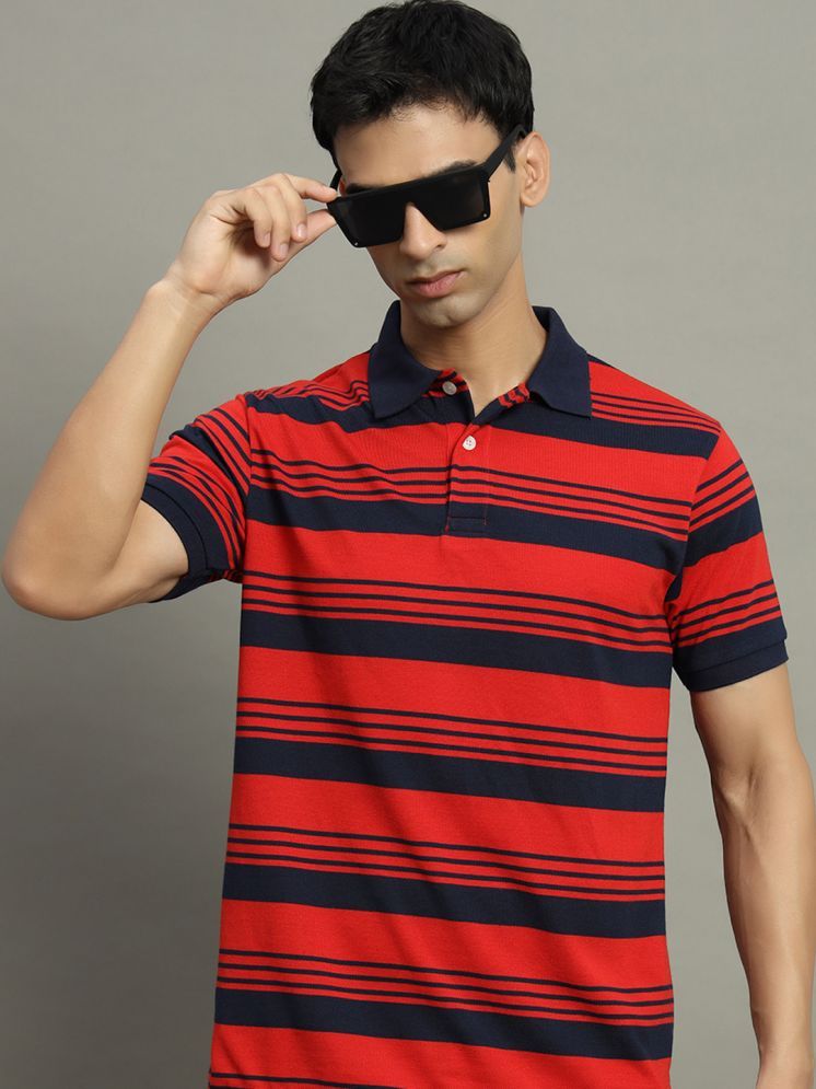     			GET GOLF Pack of 1 Cotton Blend Regular Fit Self Design Half Sleeves Men's Polo T Shirt ( Red )