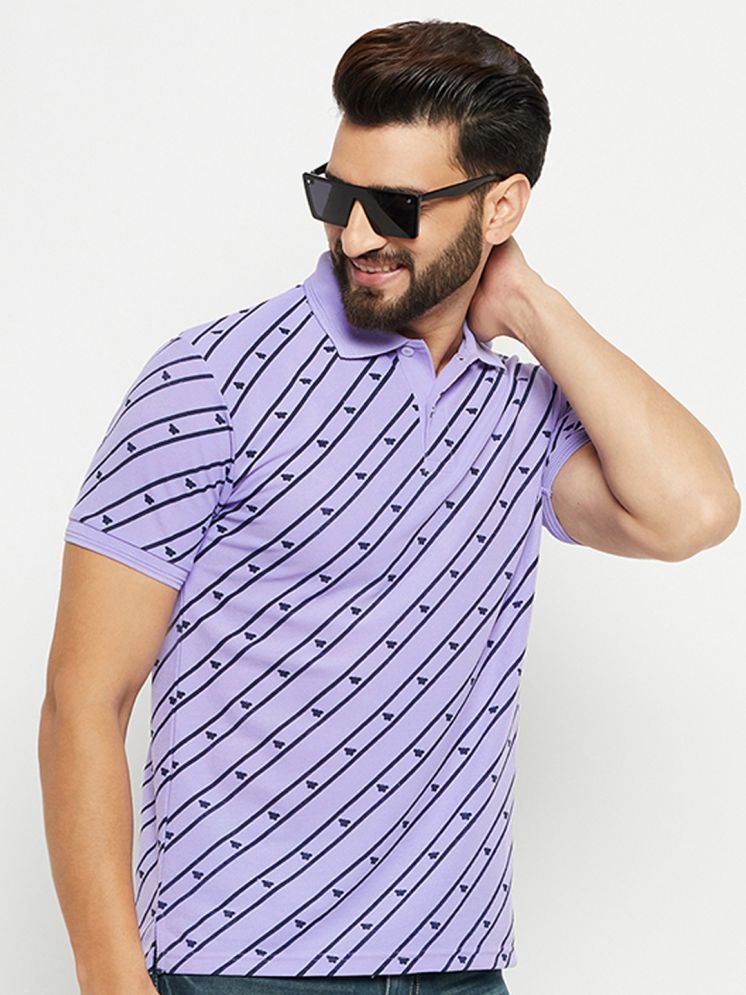     			GET GOLF Cotton Blend Regular Fit Self Design Half Sleeves Men's Polo T Shirt - Lavender ( Pack of 1 )