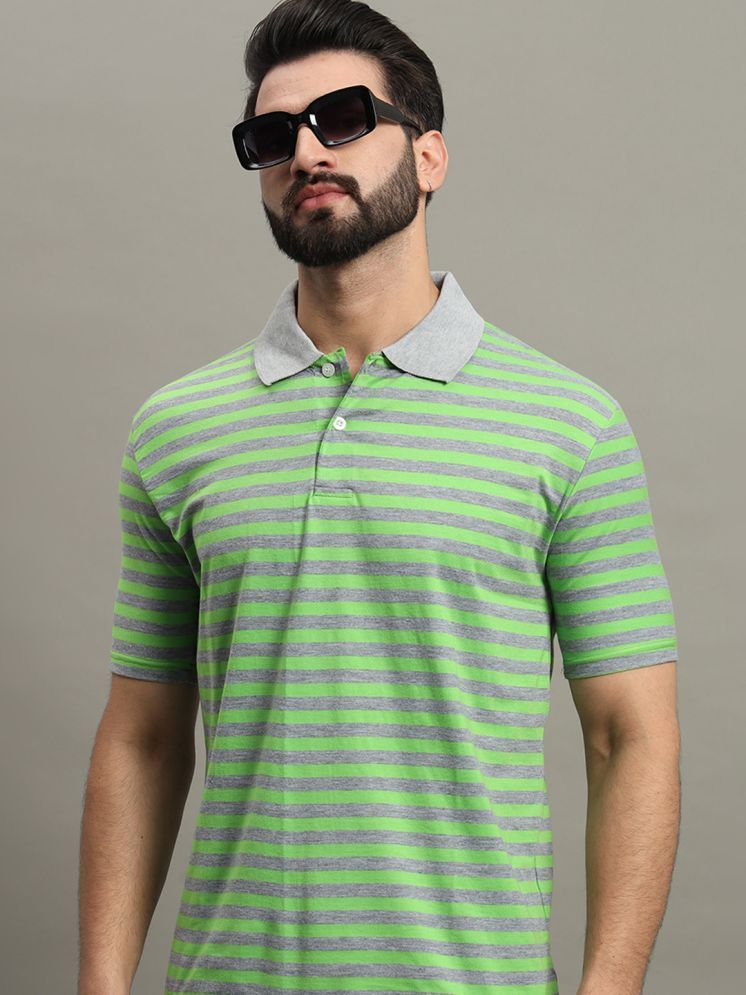     			GET GOLF Pack of 1 Cotton Blend Regular Fit Self Design Half Sleeves Men's Polo T Shirt ( Green )