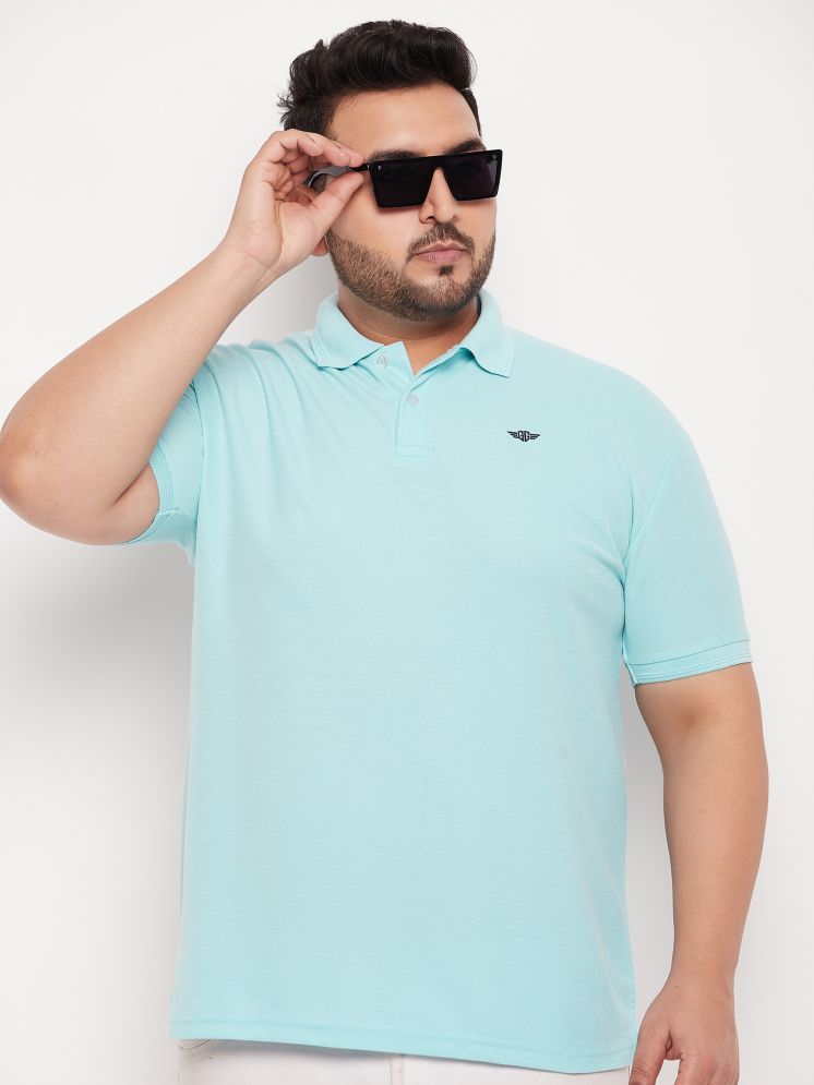     			GET GOLF Cotton Blend Regular Fit Self Design Half Sleeves Men's Polo T Shirt - Aqua ( Pack of 1 )