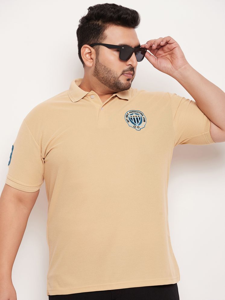     			GET GOLF Cotton Blend Regular Fit Self Design Half Sleeves Men's Polo T Shirt - Beige ( Pack of 1 )