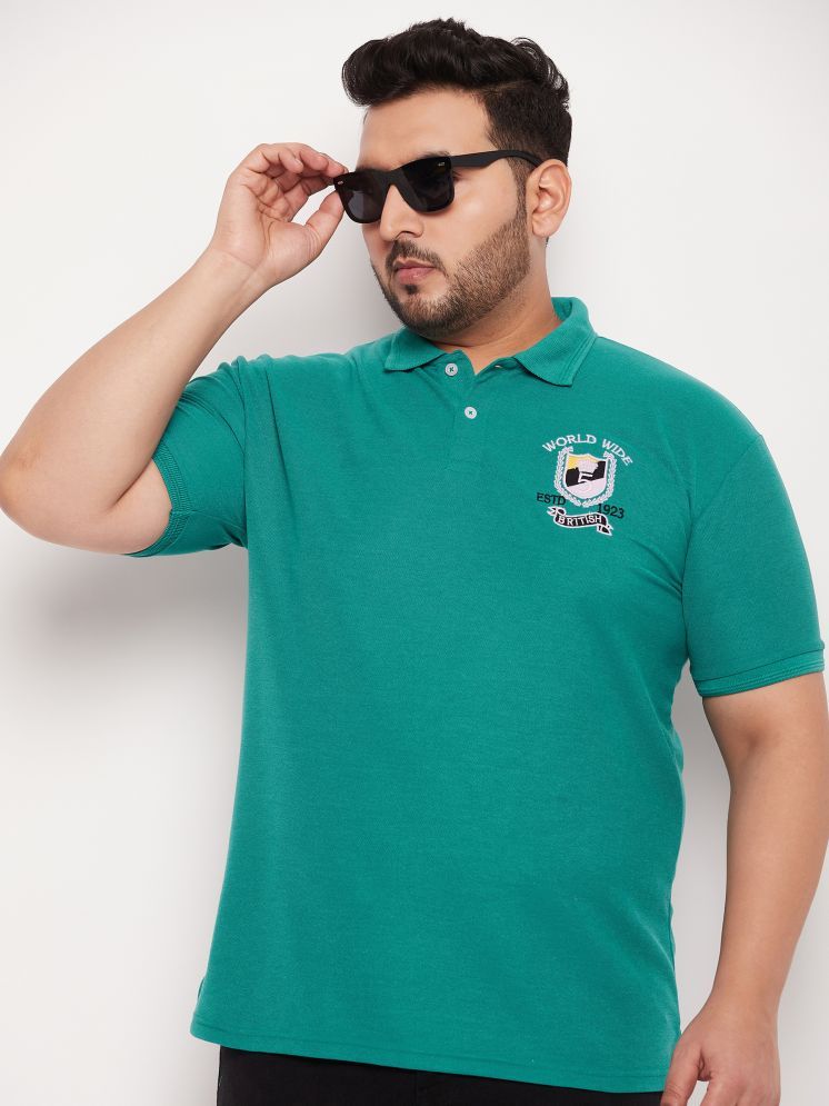     			GET GOLF Cotton Blend Regular Fit Self Design Half Sleeves Men's Polo T Shirt - Teal Blue ( Pack of 1 )