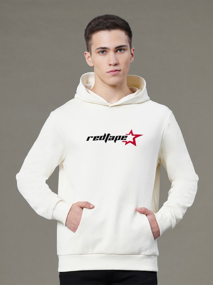     			Red Tape Cotton Blend Hooded Men's Sweatshirt - Off White ( Pack of 1 )