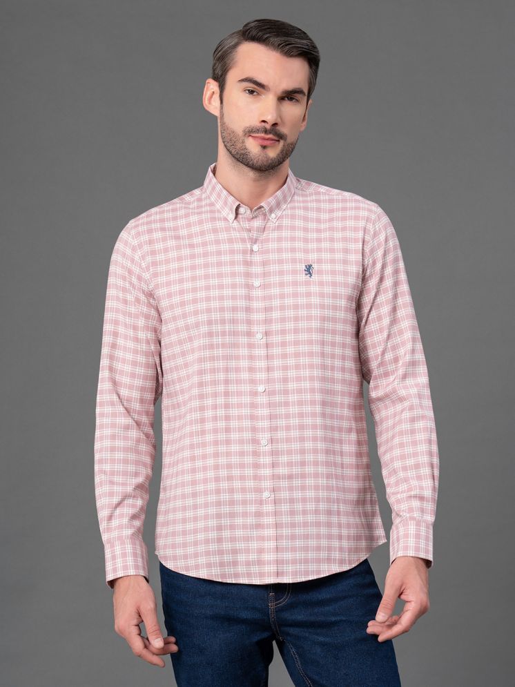     			Red Tape Cotton Blend Regular Fit Checks Full Sleeves Men's Casual Shirt - Pink ( Pack of 1 )