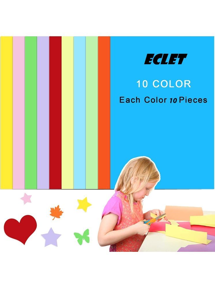     			ECLET A4 100 Coloured Sheets (10 Sheets each color)Copy Printing /Art and Craft Paper Double Sided Coloured Origami Folding DIY Craft Smooth Finish use in Home, School, Office Stationery Children's Day Gift, Birthday Gift, Party Favors,christmas decor etc