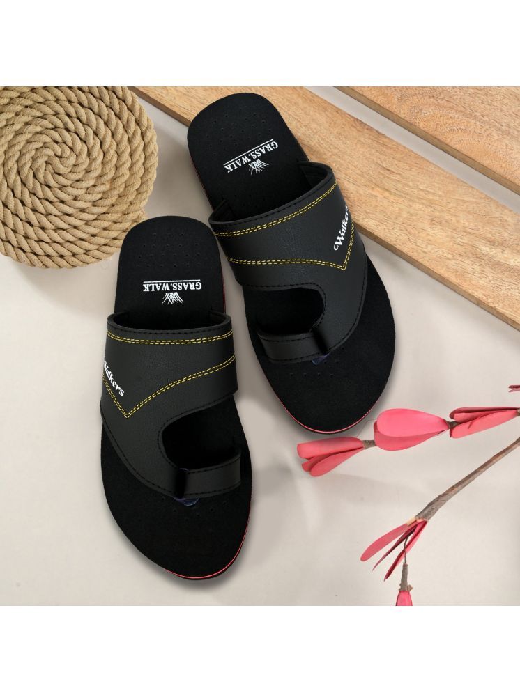     			GRASS WALK Black Men's Massage Flip Flop